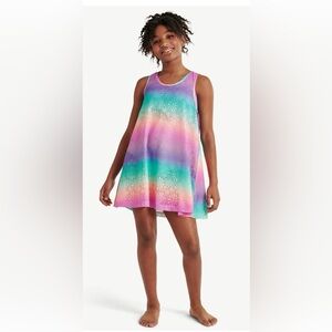 Justice Girls Swing Dress Swimsuit Cover Up- Tie-Dye Sleeveless Dress S(7/8)
